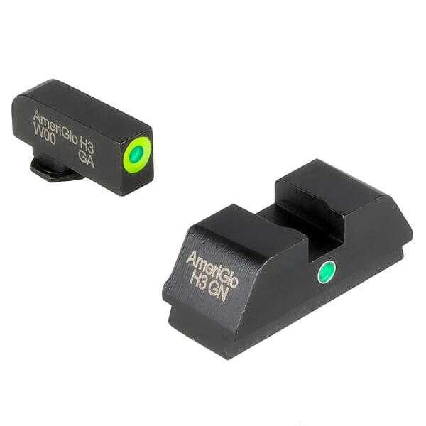 Ameriglo i-Dot Green Tritium w/LumiGreen Outline Front, i-Dot Rear Night Sight Sight for Walther PDP WA-301 - Ameriglo