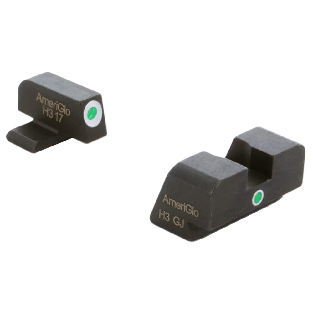 Ameriglo i-Dot Green Tritium w/White Outline Front, Green Single Dot Rear Night Sight Sight for Springfield XD XD Models XD-101 - Ameriglo
