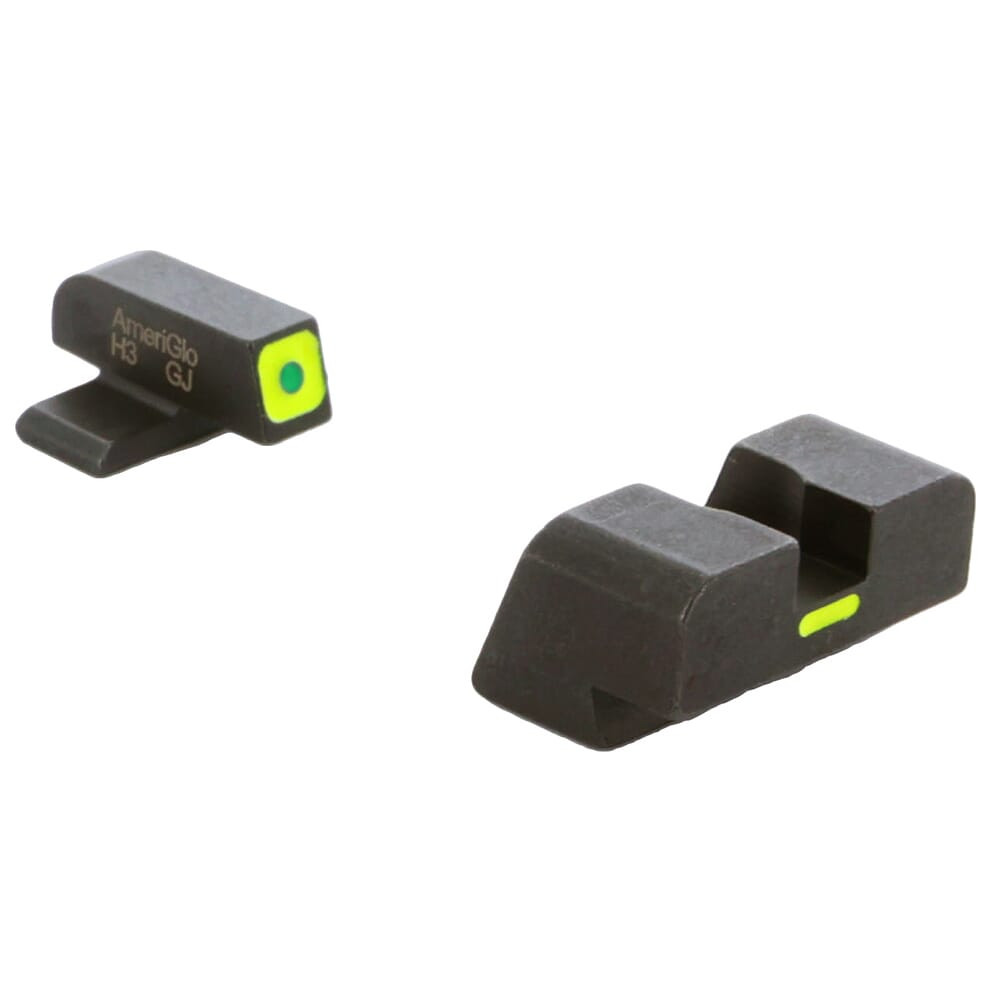Ameriglo CAP Green Tritium LumiGreen Sq Outline Front, LumiGreen Line Non-Trit Rear Sight Set for XD Models XD-614 - Ameriglo