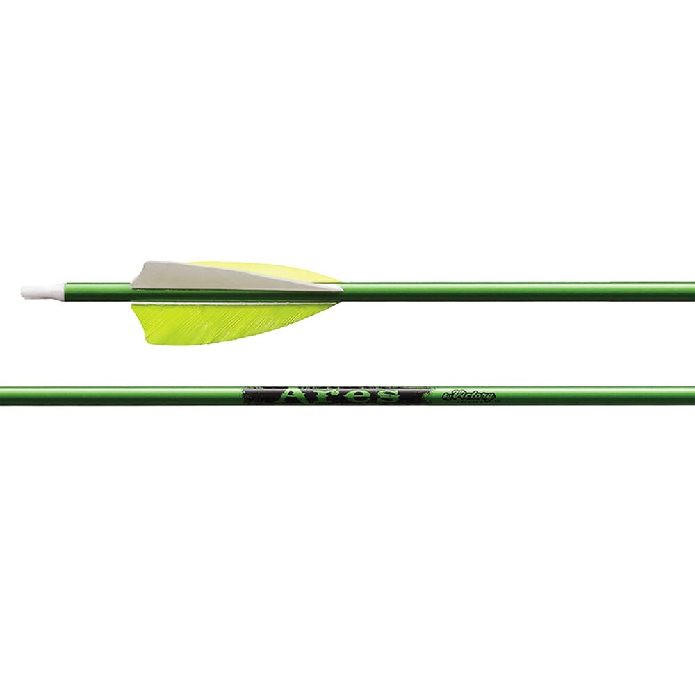 Victory Archery Ares Green Feather Fletched Youth Arrow 3pk YBSG-500FF3GP-3 - Victory Archery
