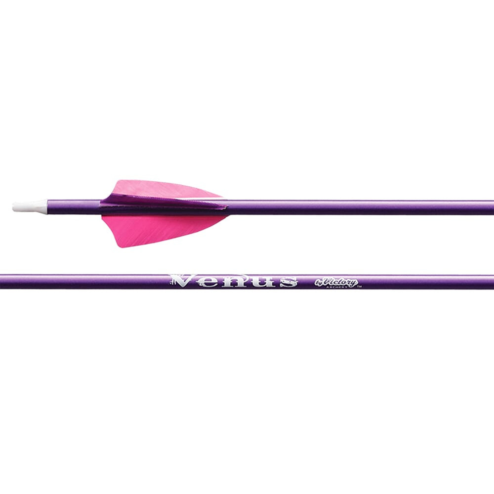 Victory Archery Venus Purple Feather Fletched Youth Arrow 3pk YGPP-600FF2GP-3 - Victory Archery