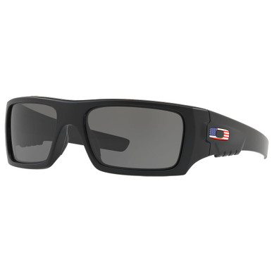 Oakley SI Det Cord Matte Black w/ USA Flag & Grey Lenses OO9253-11 in Matte Black/ Us Flag Oakley Logo - Oakley