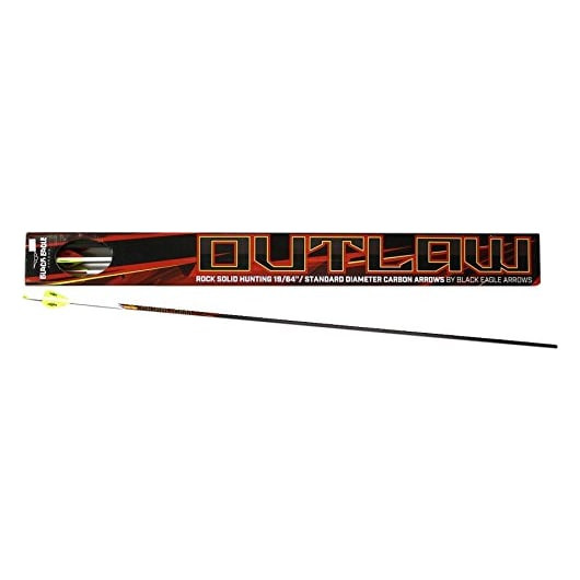 Black Eagle 19/64" Factory Fletched Arrow Outlaw 6pk Yellow Crested .005"-400 151 - black eagle