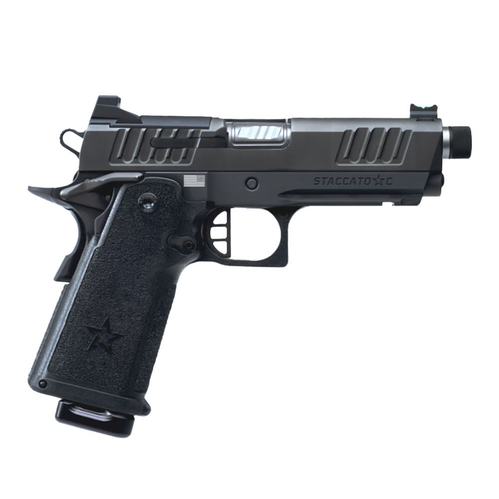 Staccato C Full Size Grip Carry + Duty V3 C Optic Ready Stainless Threaded Barrel (Flat Trig) DLC/SS TB Frm/Fnsh 15-1501-000214 - staccato