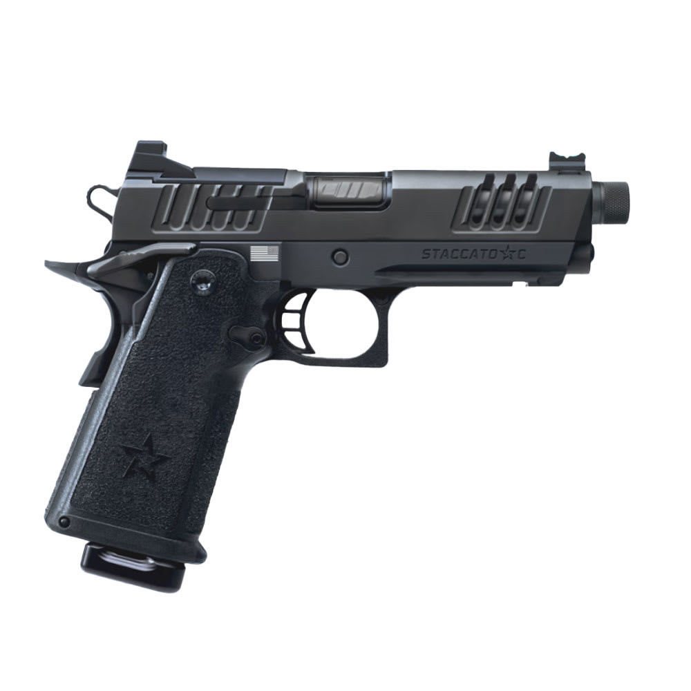 Staccato C Full Size Grip Carry + Duty V3 C Optic Ready DLC Thr Bbl (Curv Trig) w/ X-Series Serrs DLC/DLC TB Frm/Fnsh 15-1501-000304-01 - staccato