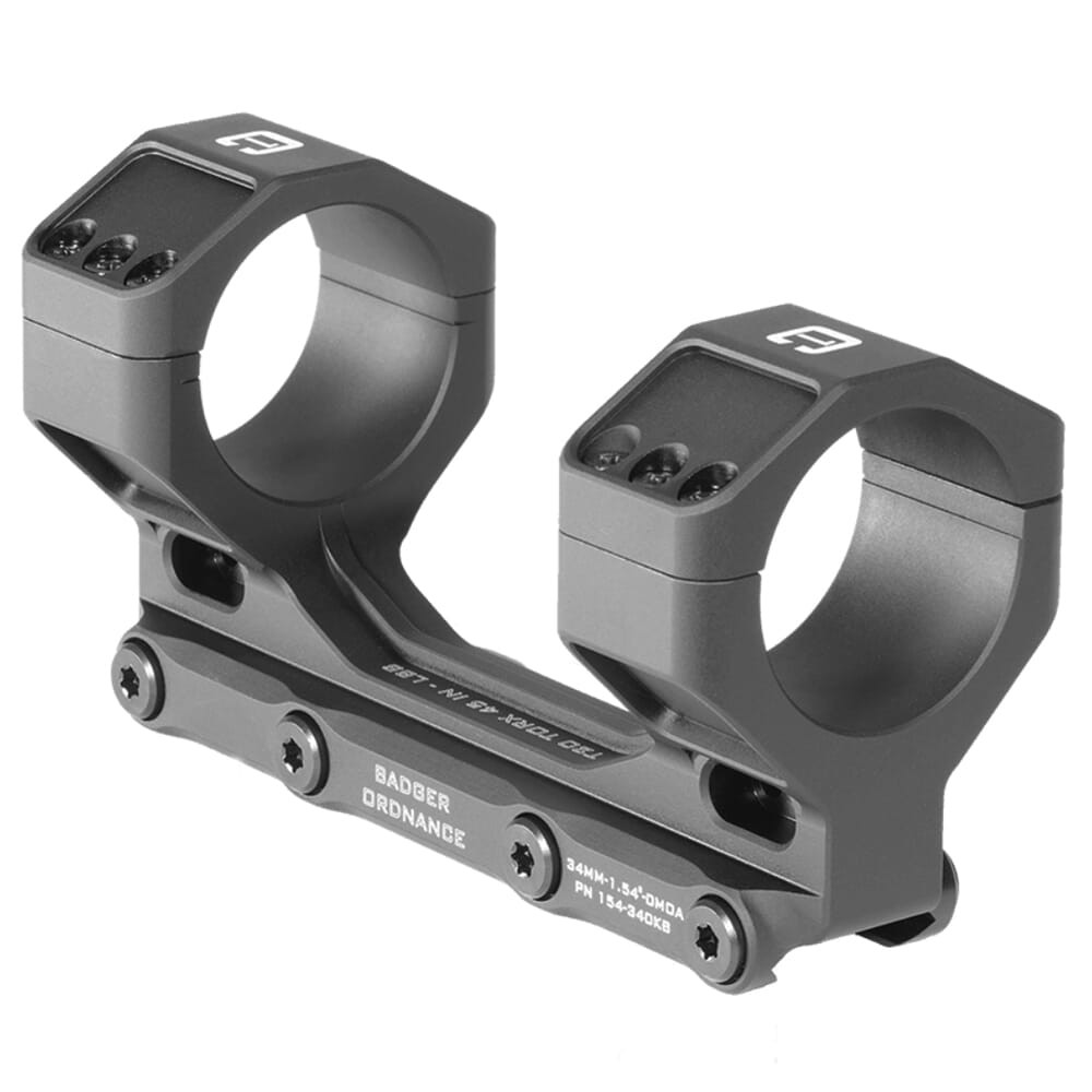 Badger Ordnance C.O.M.M. MAX 34mm 1.54" 0MOA Black Scope Mount 154-340KB - Badger Ordnance