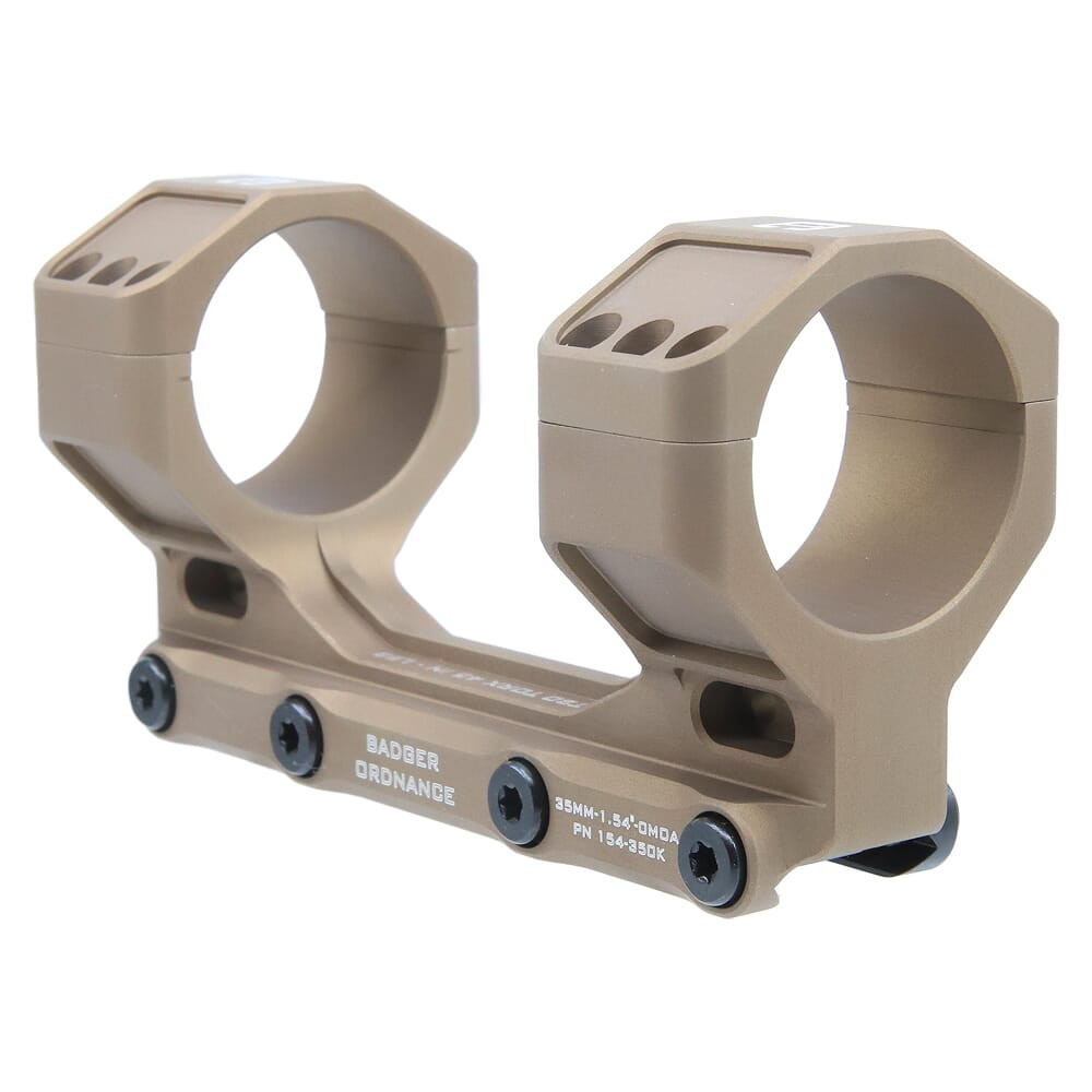 Badger Ordnance C.O.M.M. MAX 35mm 1.54" 0MOA Tan Scope Mount 154-350K - Badger Ordnance