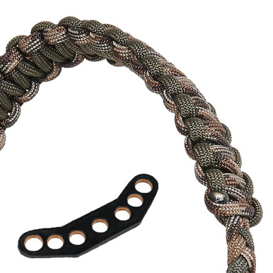 Paradox Olive Brown Camo Custom Cobra Braid Bow Wrist Sling w/Leather Mount PBSE-CC-21 - Paradox
