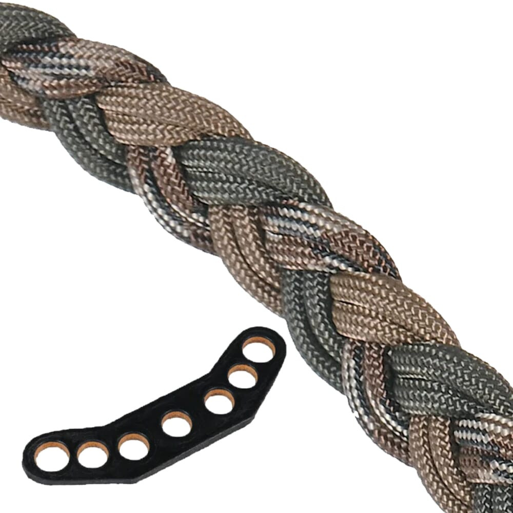 Paradox Olive Brown Camo Elite Double-Wide Braid Bow Wrist Sling w/Leather Mount PBSE-E-53 in Olive/brown - Paradox