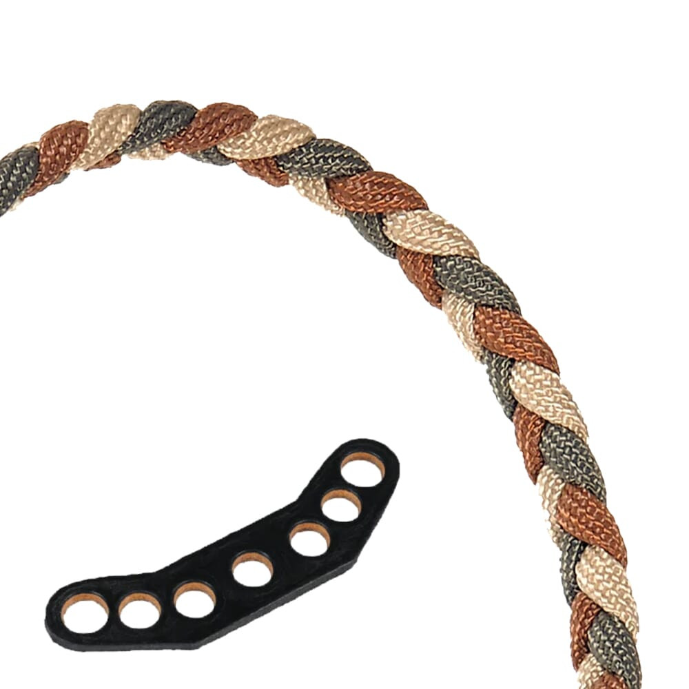 Paradox Brown/Olive/Tan Original Braid Bow Wrist Sling w/Leather Mount PBSL-C-13 - Paradox