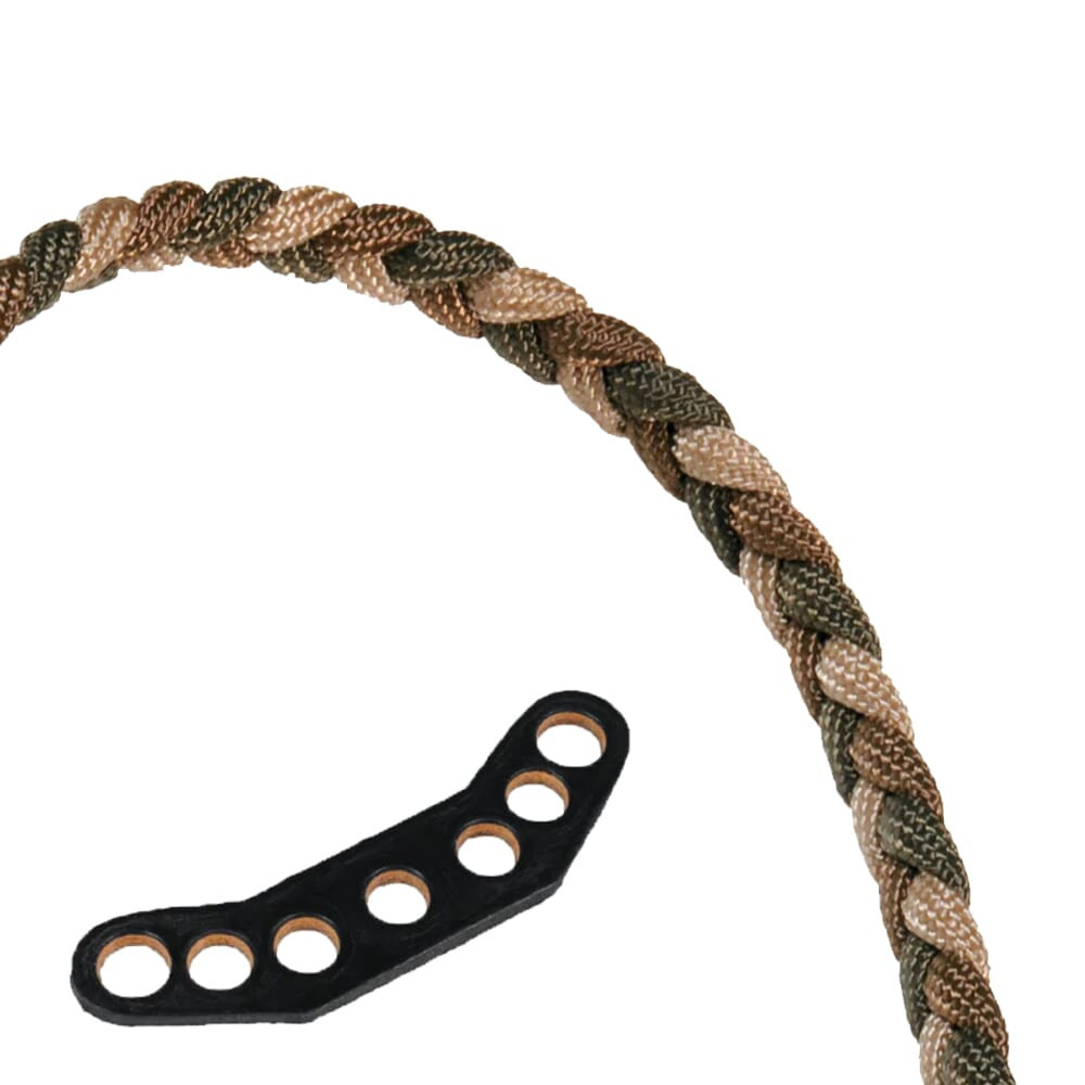 Paradox Olive/Tan/Branch Brown Original Braid Bow Wrist Sling w/Leather Mount PBSL-C-19 - Paradox