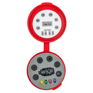 Hamskea Insight Deluxe Peep Kit Housing, 6 Apertures/Tool, ABCD Lenses, Case PEEP065 - Hamskea