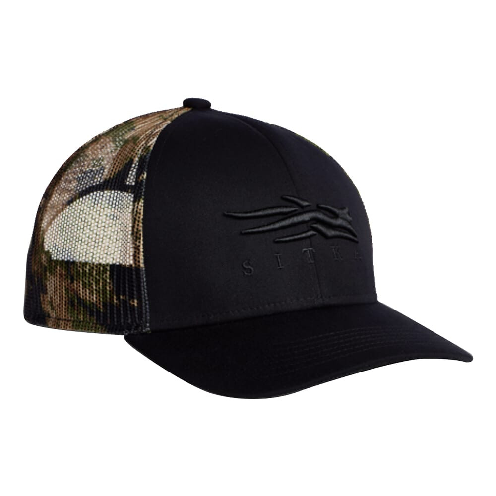 Sitka Gear Big Game Subalpine/Sitka Black Icon Mid Pro Trucker Hat One Size Fits All 20236-BK-OSFA - Sitka Gear