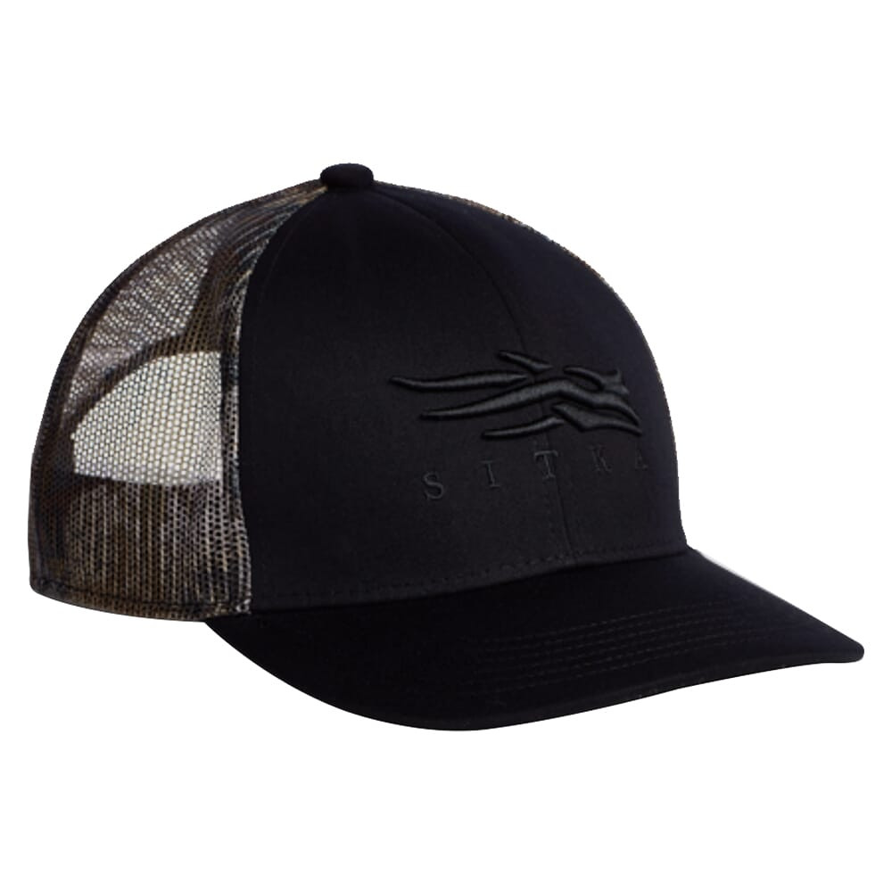 Sitka Gear Waterfowl Timber/Sitka Black Icon Mid Pro Trucker Hat One Size Fits All 20243-BK-OSFA - Sitka Gear