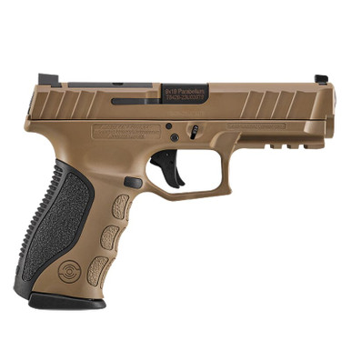 Stoeger STR-9 Mid-Size 9mm FDE 15+1 Striker-Fired Optic Ready Pistol w/(2) 15rd Mags, Meprolight Sight & (3) Addt'l Backstraps 317A22 - Stoeger