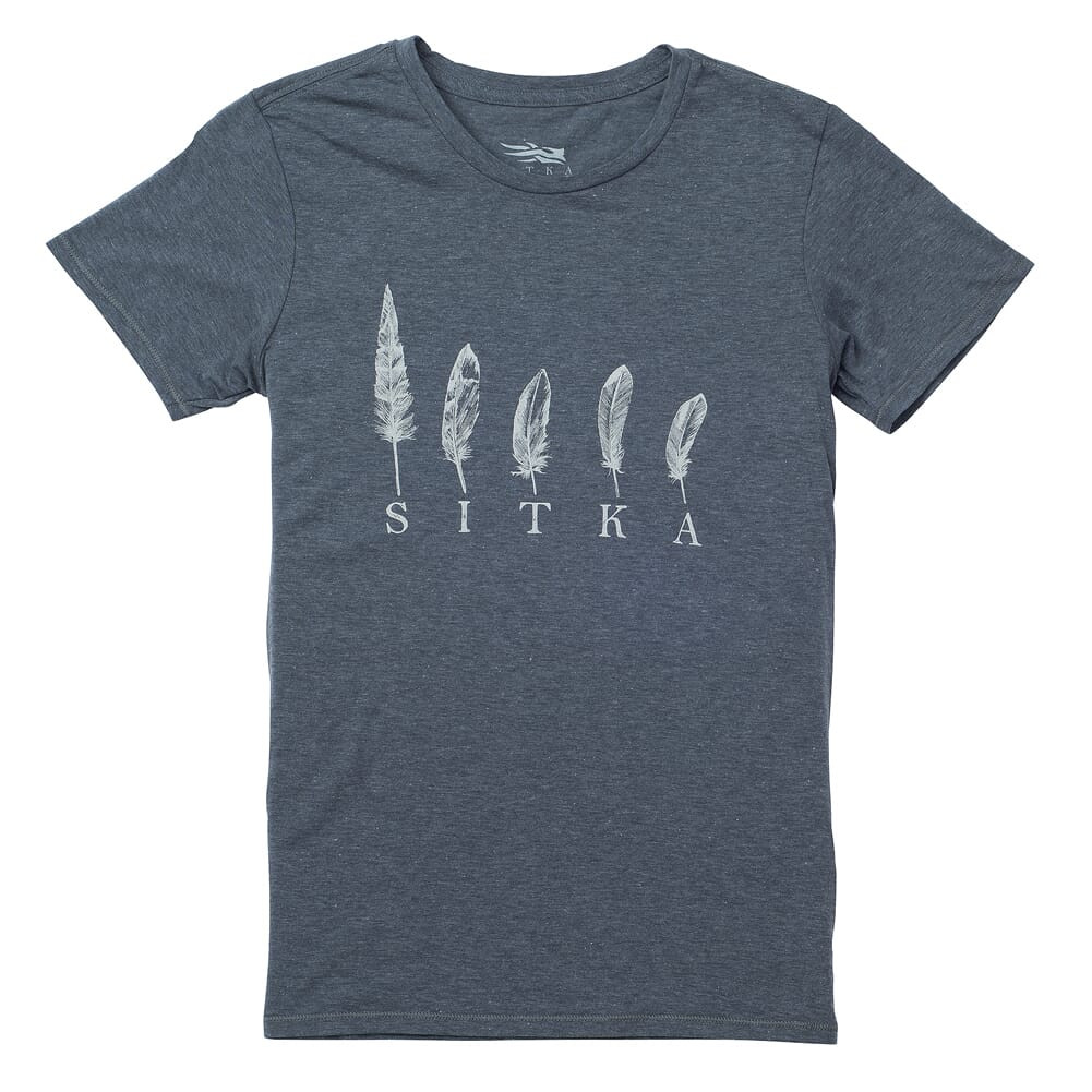 Sitka Gear Sitka Womens Five Feathers T-Shirt SS Lead Heather Medium 20113-LH-M Top - Sitka Gear