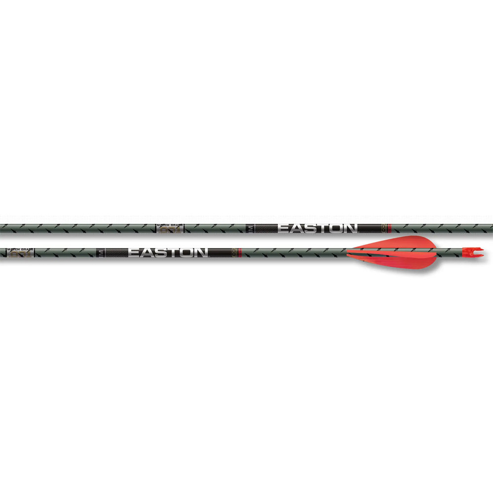 Easton 5mm FMJ Match Grade 400 Arrow w/3'' Hybrid 26 HIT & Collar 6pk 101396 - Easton