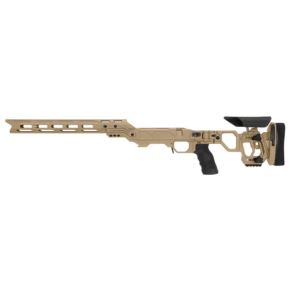 Cadex Defense Lite Competition M-LOK Tan Tikka-T3 SA for Accu-Mag LH Skeleton Folding DSSF 3.055" Chassis STKLCP-TIK-LH-SA-B-NA-B-TAN - Cadex Defense