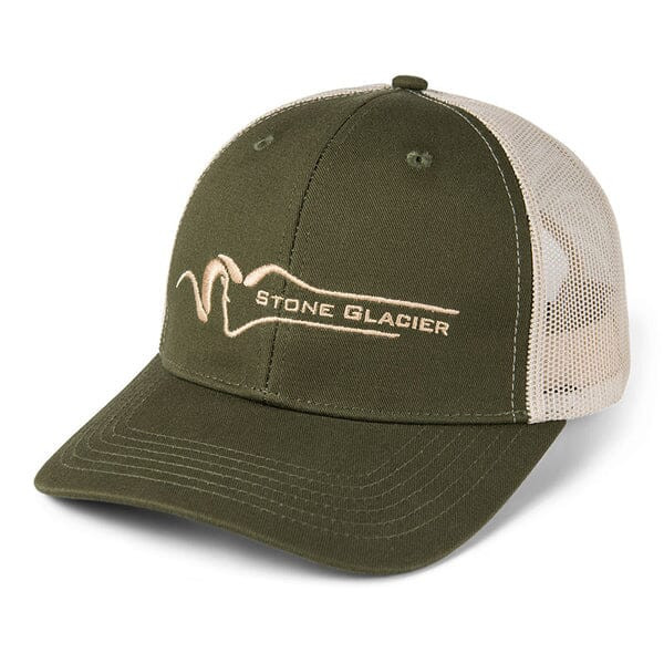 Stone Glacier SG Classic Trucker Hat Military/Tan OSFM 60007-MG-OSFM in Military Green - Stone Glacier
