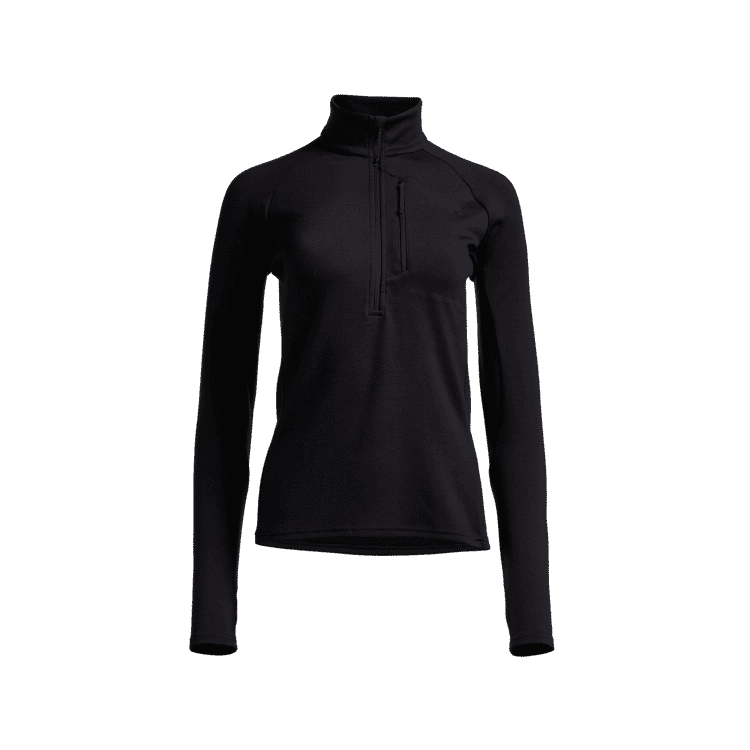Sitka Gear Women's CORE Merino 330 Half-Zip Pullover Sitka Black Large 600167-BK-L - Sitka Gear