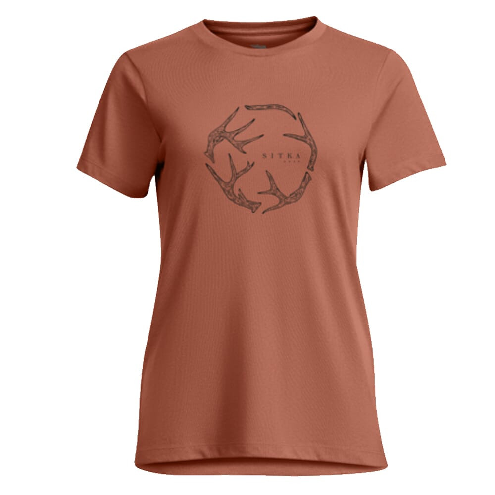 Sitka Gear Women's Antler Evo T-Shirt Red Sumac Medium 600323-RSU-M Top - Sitka Gear
