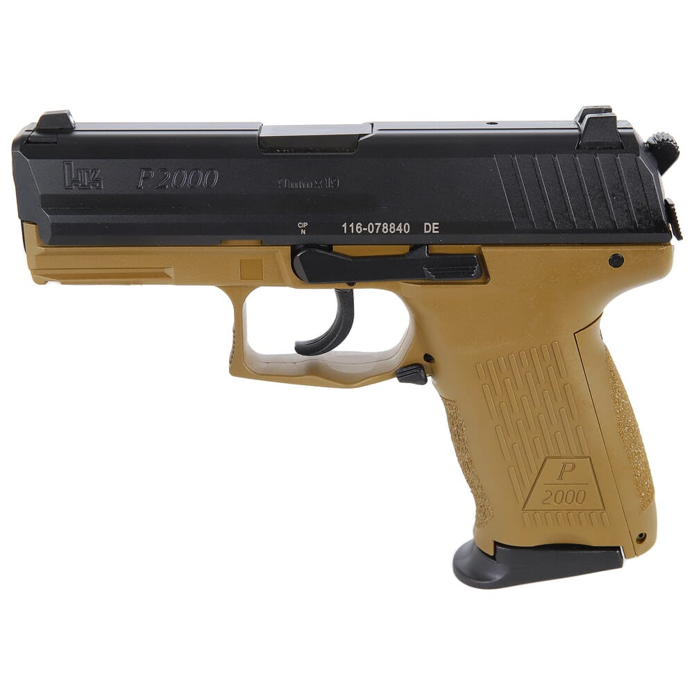 Heckler & Koch HK P2000 V3 9mm 3.66" Bbl DA/SA NMS FDE Pistol w/(2) 13rd Mags 81000839 - Heckler & Koch
