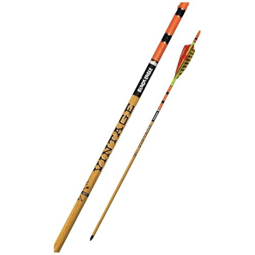 Black Eagle 19/64" Factory Fletched Arrow Vintage Crested Feathers Y/O 6pk .005"-400 333 - black eagle