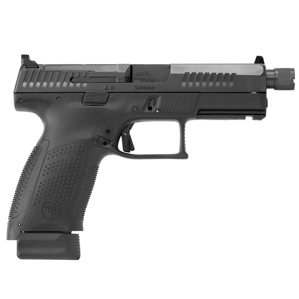 CZ-USA P-10 C Optic/Suppressor-Ready 9mm 4.6" Bbl 1/2x28 17rd Blk Handgun w/Nitride Slide, RMR Co-Witness Sights, 3 Back Straps & Rev Mag Catch 91513