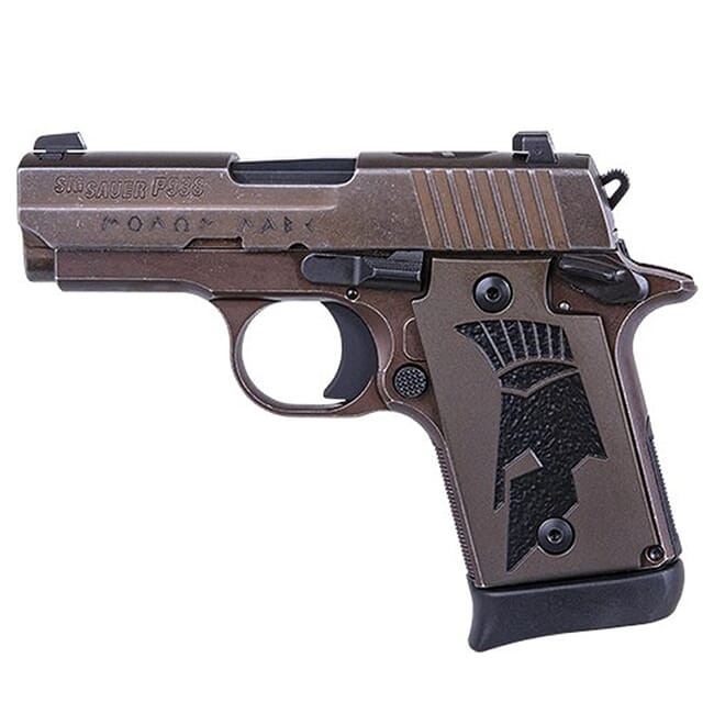 Sig Sauer P938, 9mm, 3in, Spartanii, Distressed Coyote, Sao, Siglite, Spartanii Grip, (1) 7rd Steel Mag, Ambi Safety Pistol 938-9-SPARTANII-AMBI - Sig Sauer