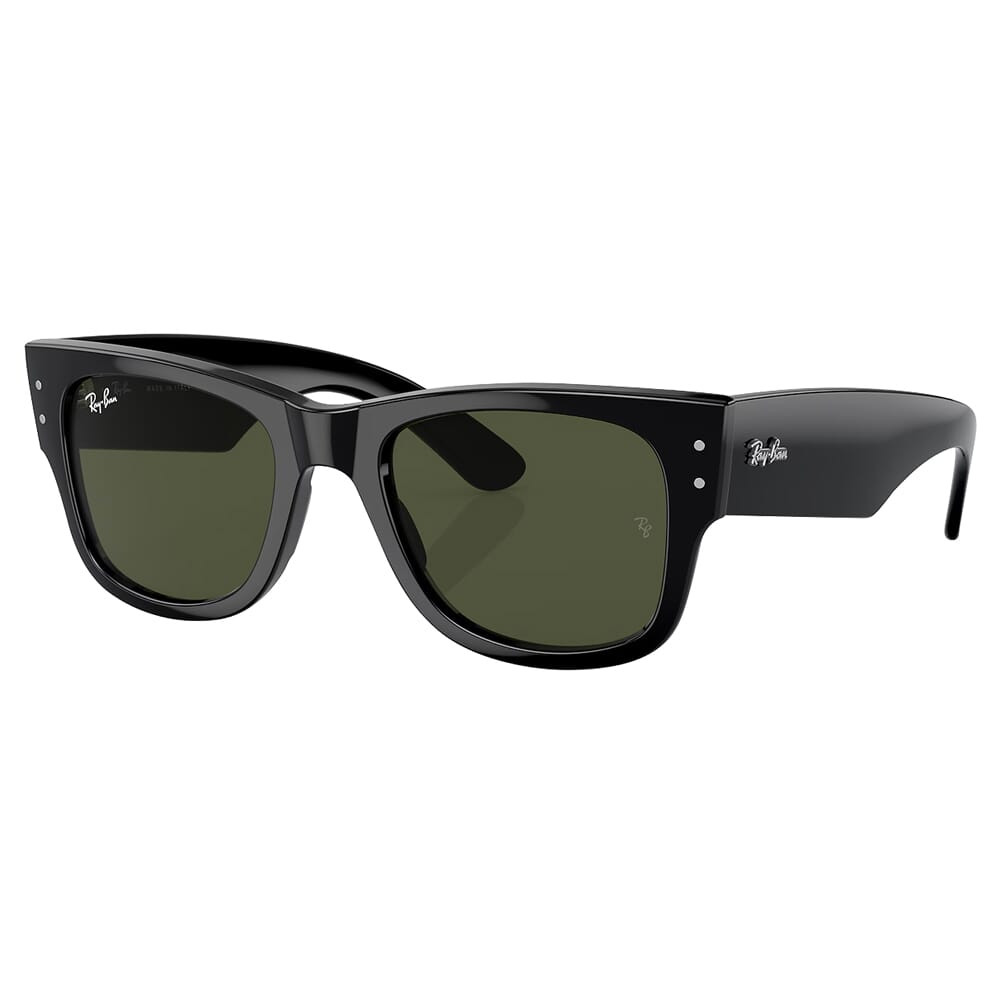 Ray-Ban Mega Wayfarer Glasses Polished Black Sunglasses w/Green Lenses 0RB0840S-901/31-51 - Ray-Ban
