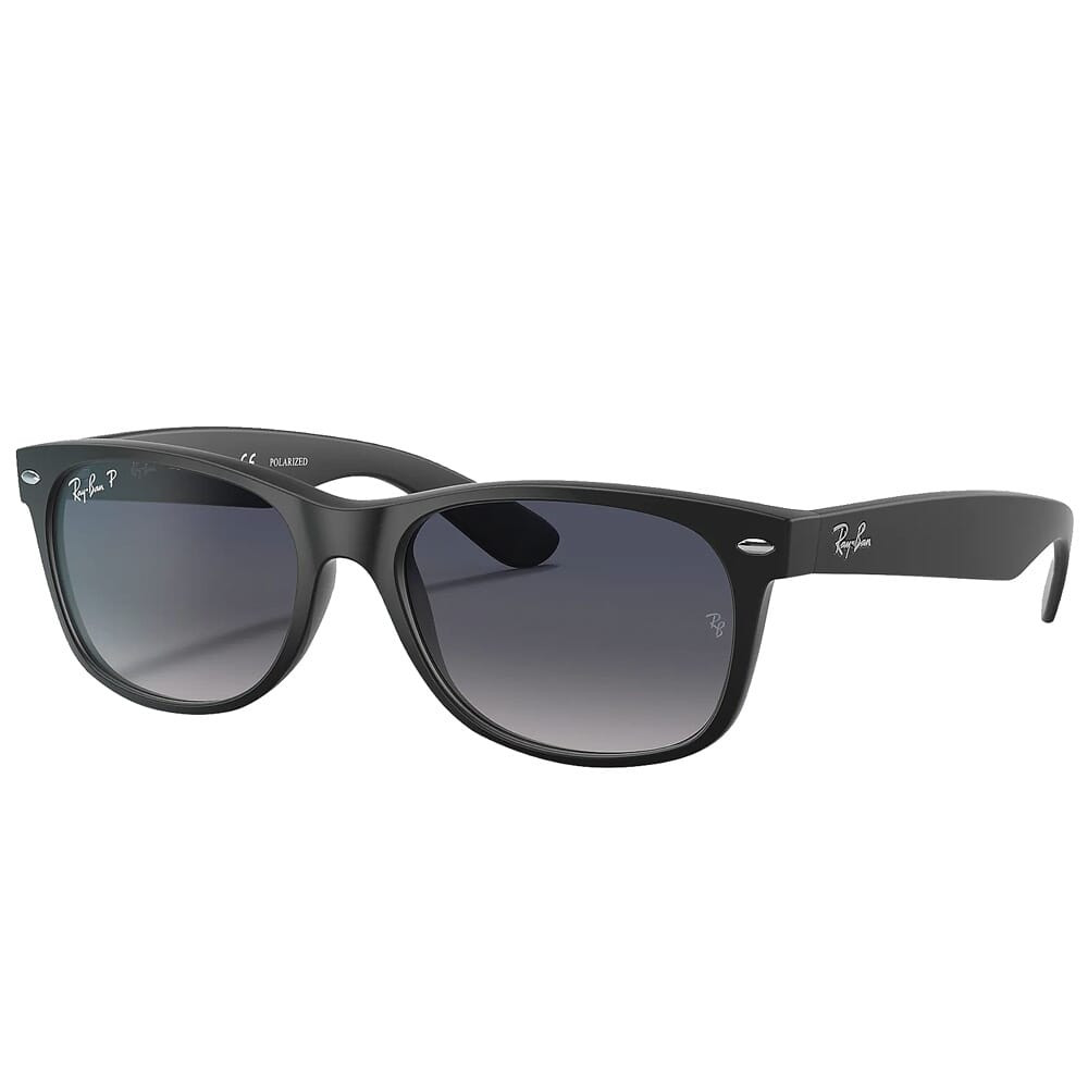 Ray-Ban New Wayfarer Glasses Black Nylon Sunglasses w/Polarized Blue/Gray Gradient Lenses 0RB2132-601S78-55 - Ray-Ban