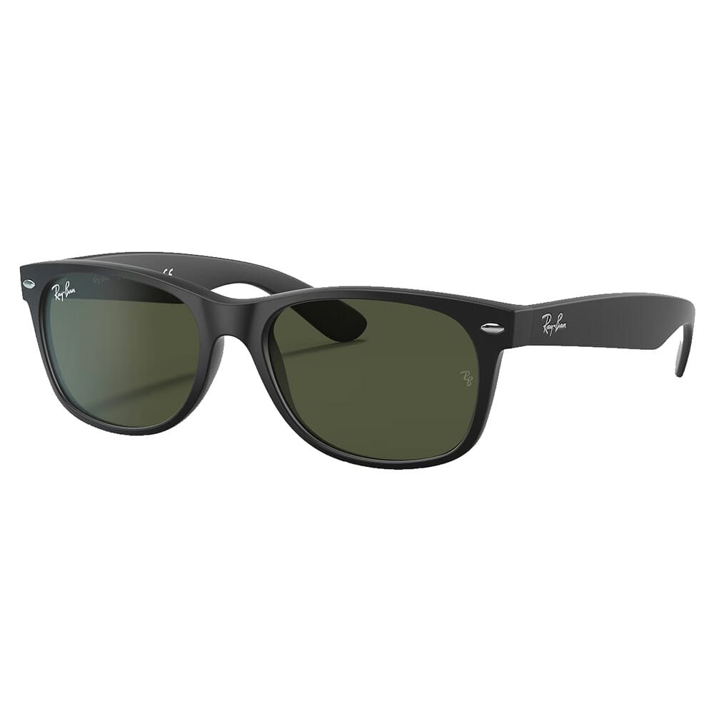 Ray-Ban New Wayfarer Glasses Matte Black Sunglasses w/G-15 Green Polarized Lenses 0RB2132-622/58-55 - Ray-Ban