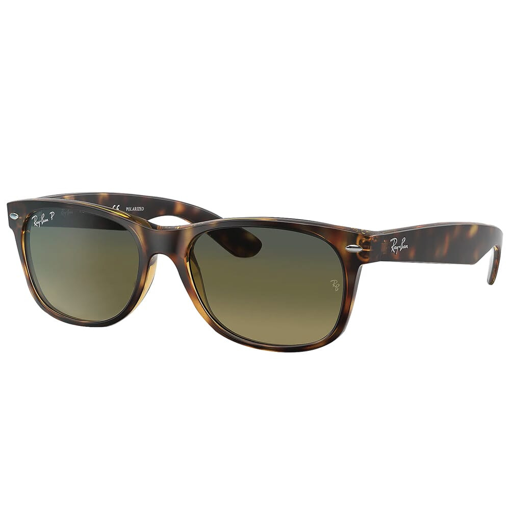 Ray-Ban New Wayfarer Glasses Tortoise/Havana Nylon Sunglasses w/Polarized Blue/Green Gradient Lenses 0RB2132-894/76-55 - Ray-Ban