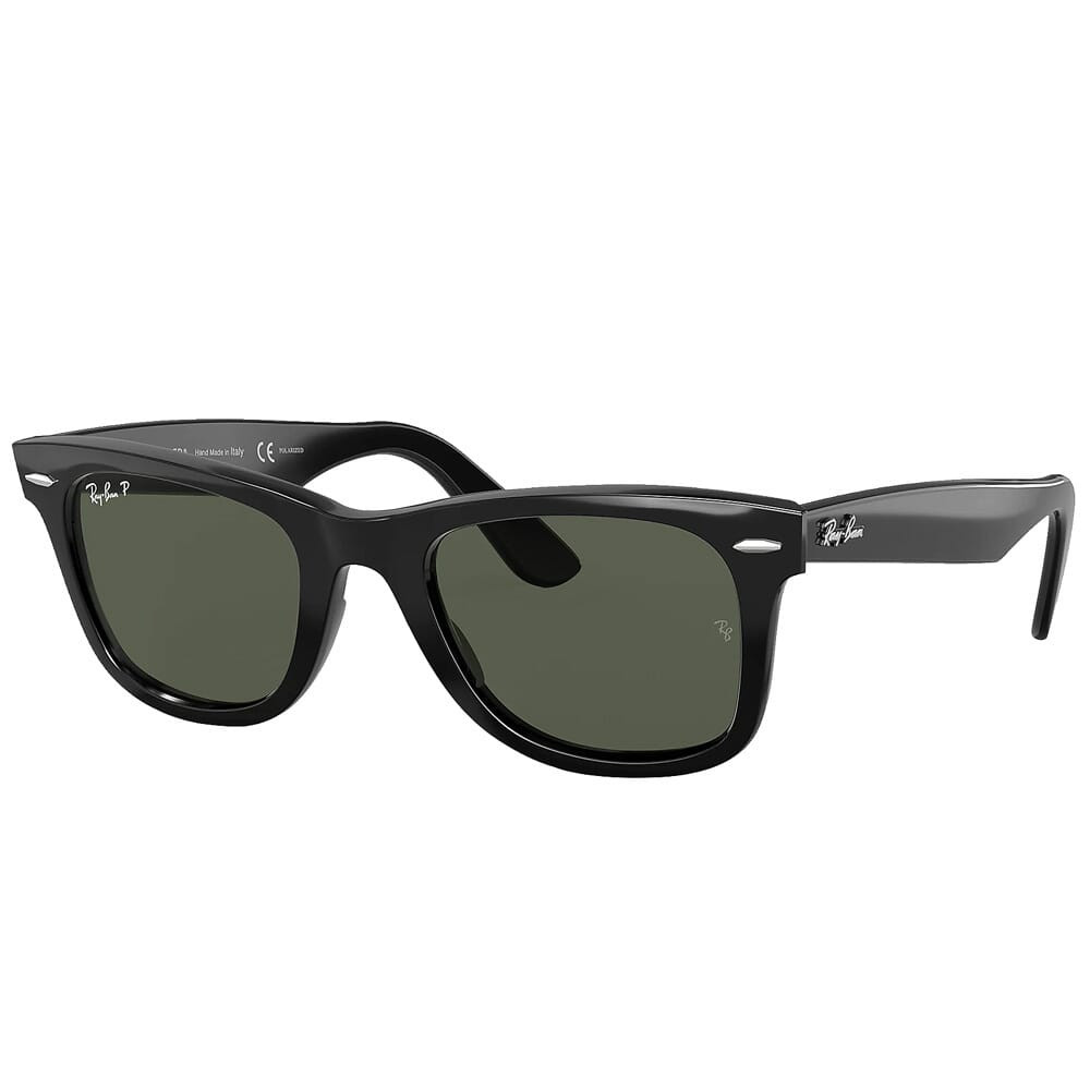 Ray-Ban Wayfarer Glasses Black Acetate Sunglasses w/Polarized Green Classic G-15 Lenses 0RB2140-901/58-50 - Ray-Ban