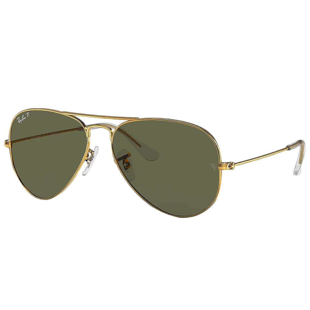 Ray-Ban Aviator Gold/Arista Metal Sunglasses w/Polarized Green Classic G-15 Lenses 0RB3025-001/58-58 - Ray-Ban