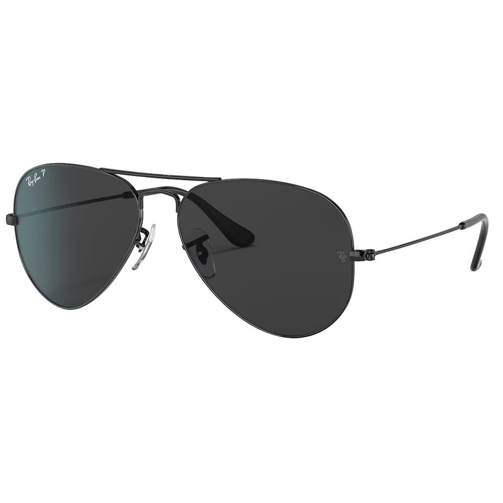 Ray-Ban Aviator Total Black Polished Black Sunglasses w/Black Polarized Lenses 0RB3025-002/48-58 - Ray-Ban