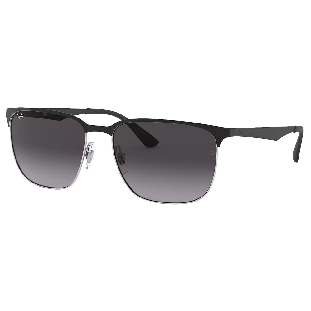 Ray-Ban 0RB3569 Polished Black/Silver Sunglasses w/Dark Grey-to-Light Grey Gradient Lenses 0RB3569-90048G-59 - Ray-Ban