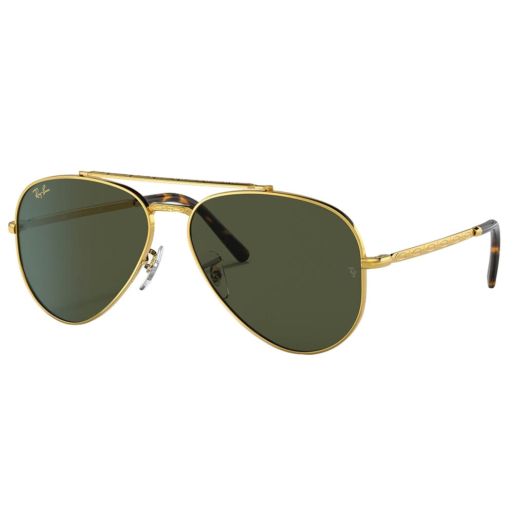 Ray-Ban New Aviator Polished Legend Gold Sunglasses w/G-15 Green Lenses 0RB3625-919631-58 - Ray-Ban