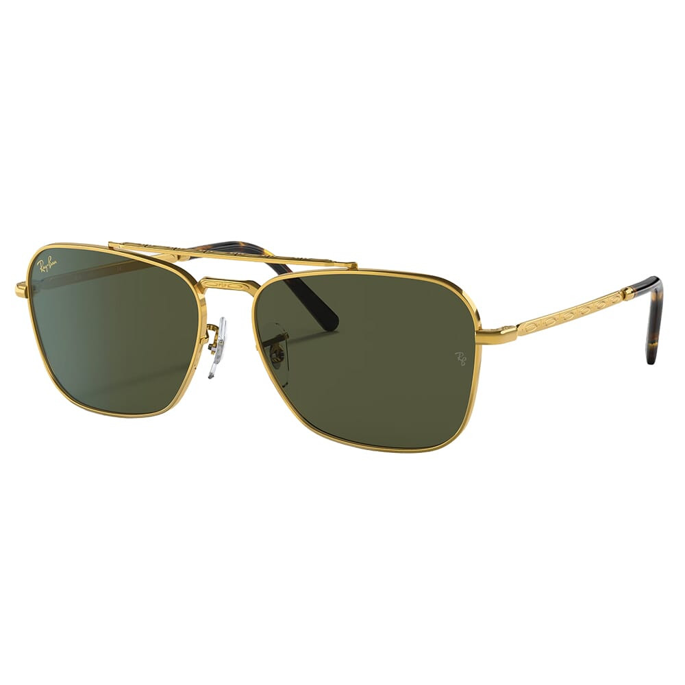 Ray-Ban New Caravan Polished Legend Gold Sunglasses w/G-15 Green Lenses 0RB3636-919631-58 - Ray-Ban