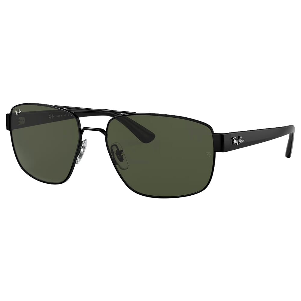 Ray-Ban 0RB3663 Polished Black Sunglasses w/G-15 Green Lenses 0RB3663-002/31-60 - Ray-Ban