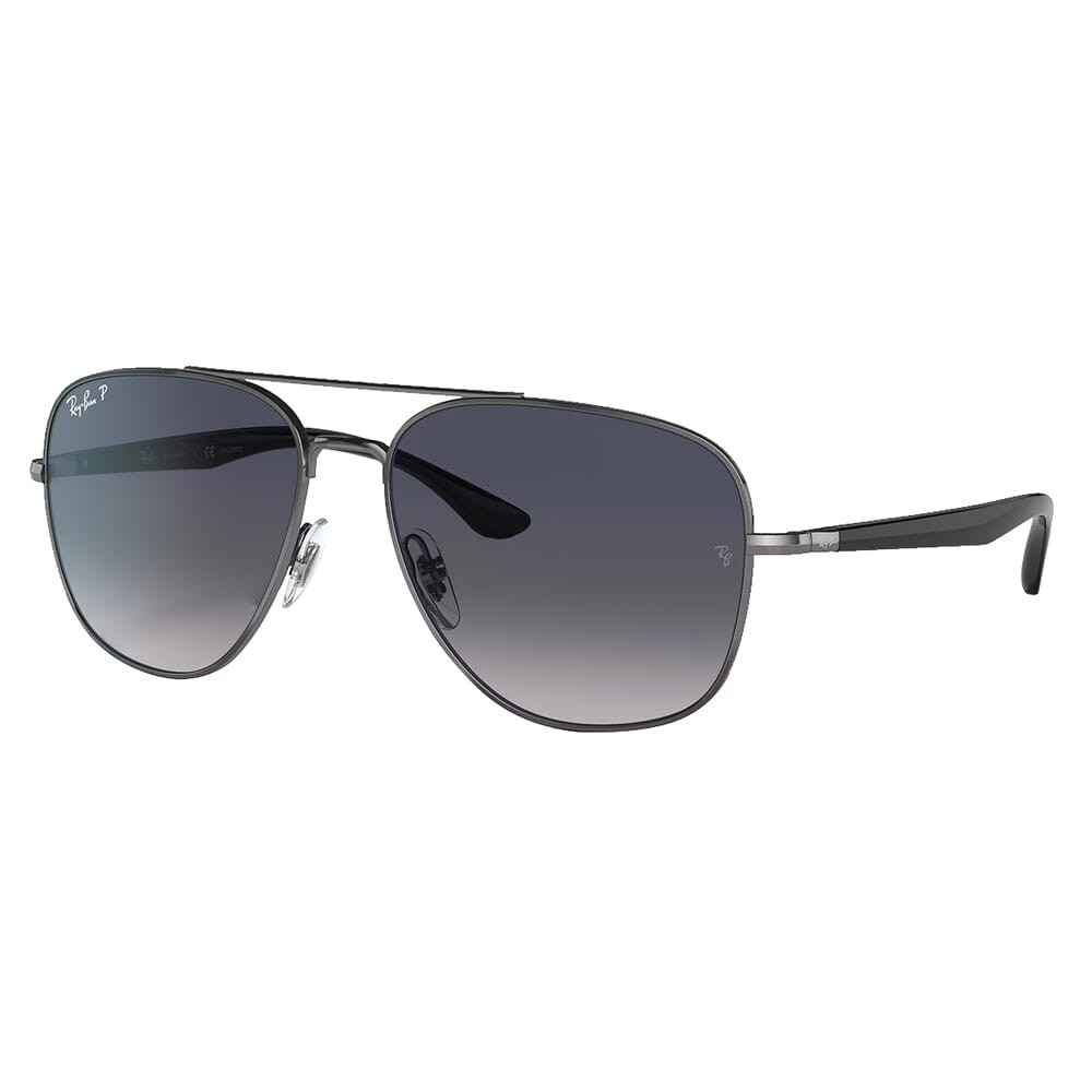 Ray-Ban 0RB3683 Polished Gunmetal Sunglasses w/Blue Gradient Polarized Lenses 0RB3683-004/78-59 - Ray-Ban