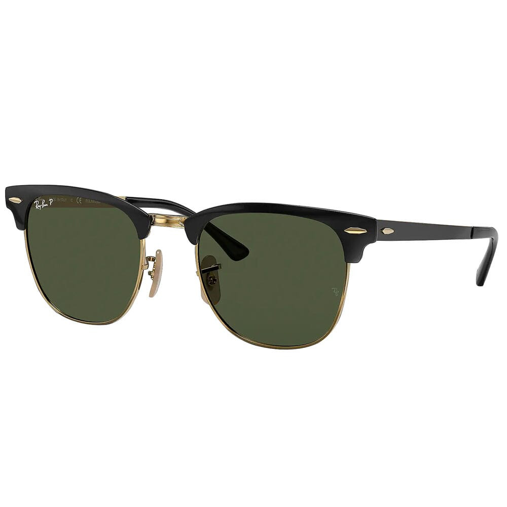 Ray-Ban Clubmaster Black Metal Sunglasses w/Polarized Green Classic G-15 Lenses 0RB3716-187/58-51 - Ray-Ban