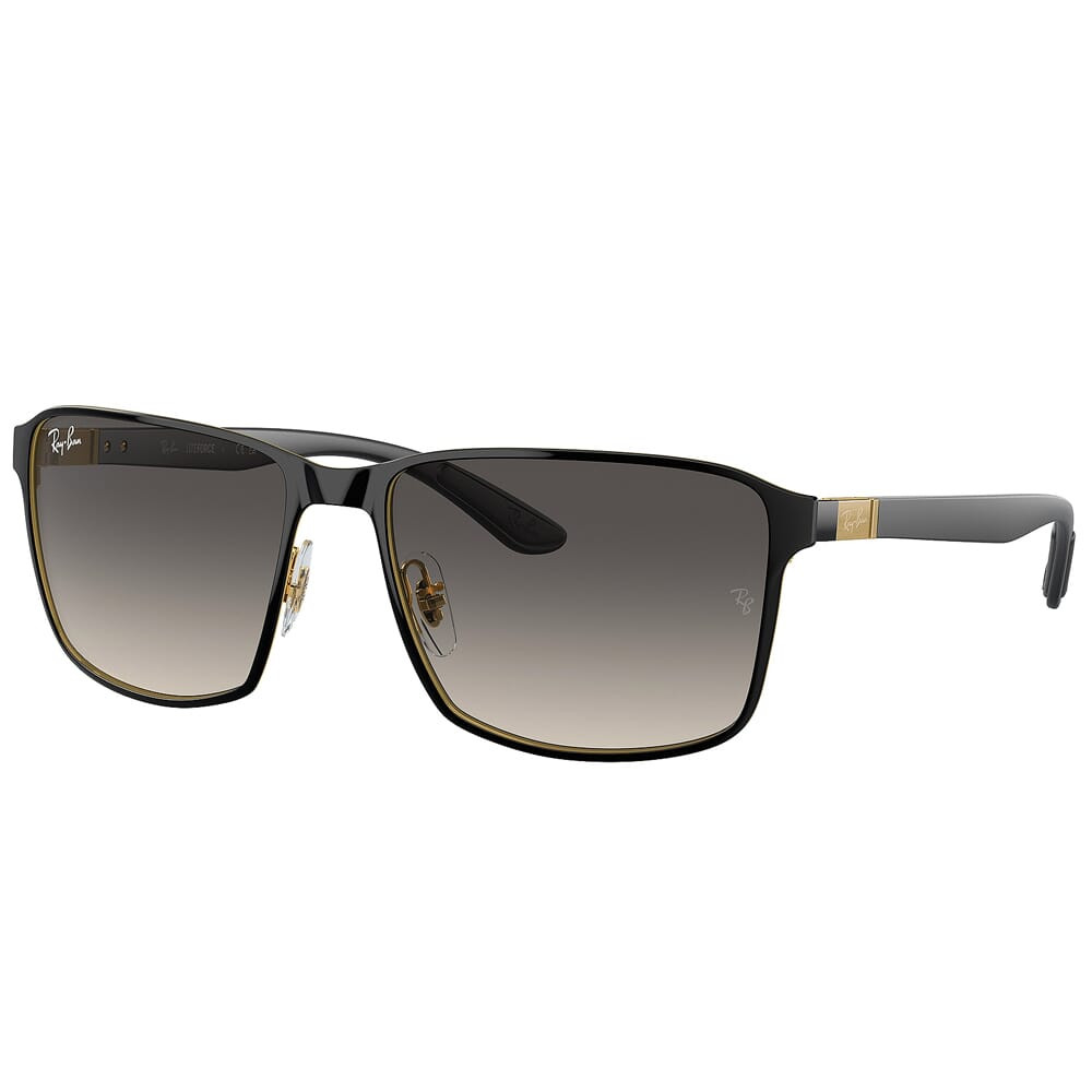 Ray-Ban 0RB3721 Black on Arista Sunglasses w/Light Gray/Dark Gray Gradient Lenses 0RB3721-187/11-59 - Ray-Ban