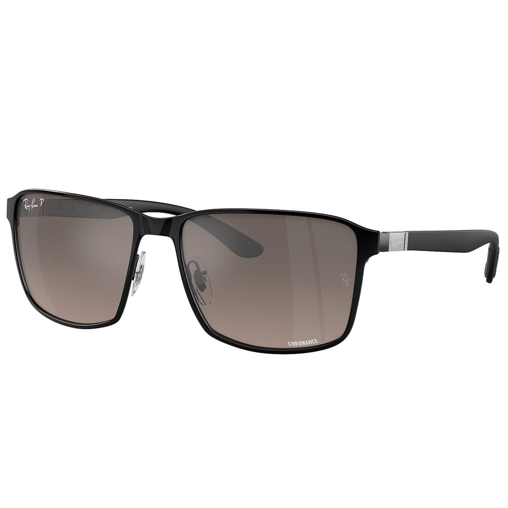 Ray-Ban 0RB3721CH Matte Black on Black Sunglasses w/Polarized Gray Mirror Lenses 0RB3721CH-186/5J-59 - Ray-Ban