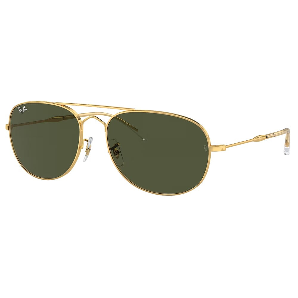 Ray-Ban Bain Bridge Polished Gold Sunglasses w/G-15 Green Polarized Lenses 0RB3735-001/58-60 - Ray-Ban