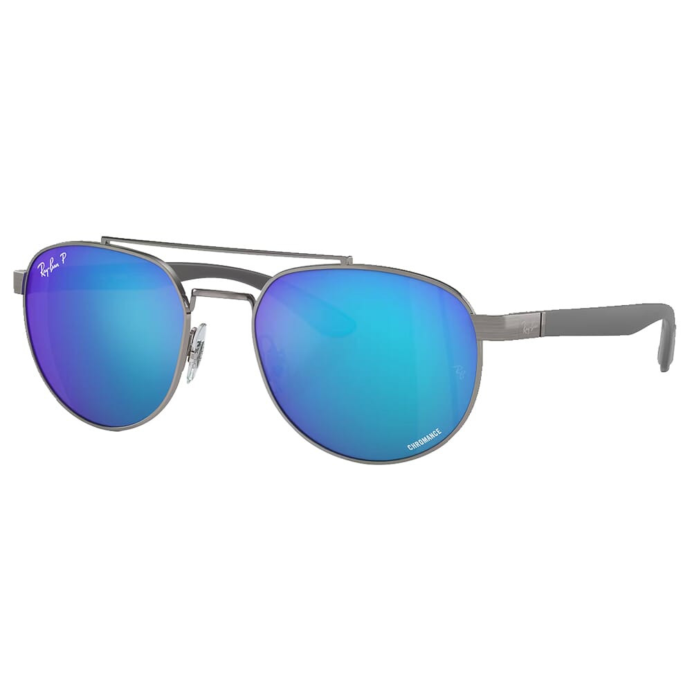 Ray-Ban 0RB3736CH Chromance Polished Gunmetal Sunglasses w/Green & Blue Mirror Polarized Chromance Lenses 0RB3736CH-004/A1-56 - Ray-Ban