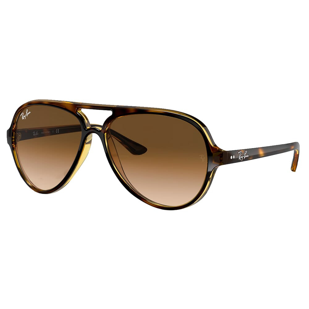 Ray-Ban Cats 5000 Polished Light Havana Sunglasses w/Clear-to-Brown Gradient Lenses 0RB4125-710/51-59 - Ray-Ban