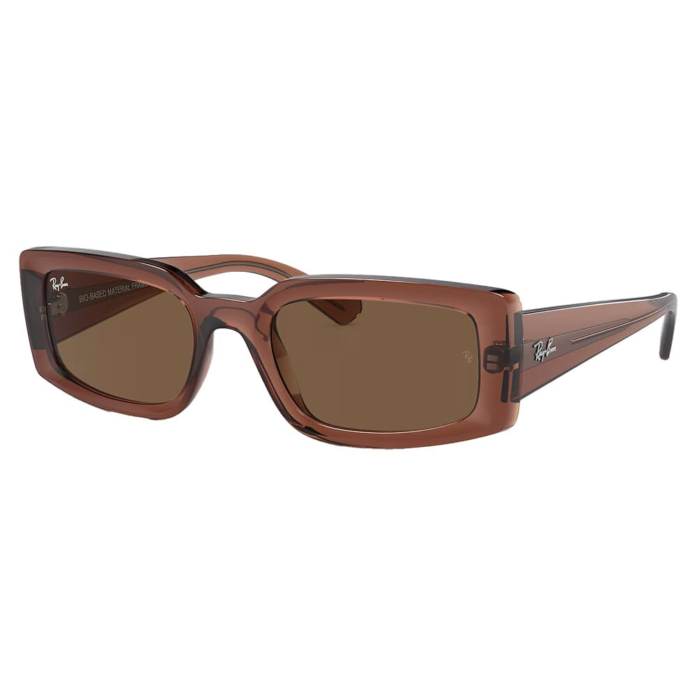 Ray-Ban Killane Bio-Based Polished Transparent Brown Sunglasses w/B-15 Dark Brown Lenses 0RB4395-667873-54 - Ray-Ban