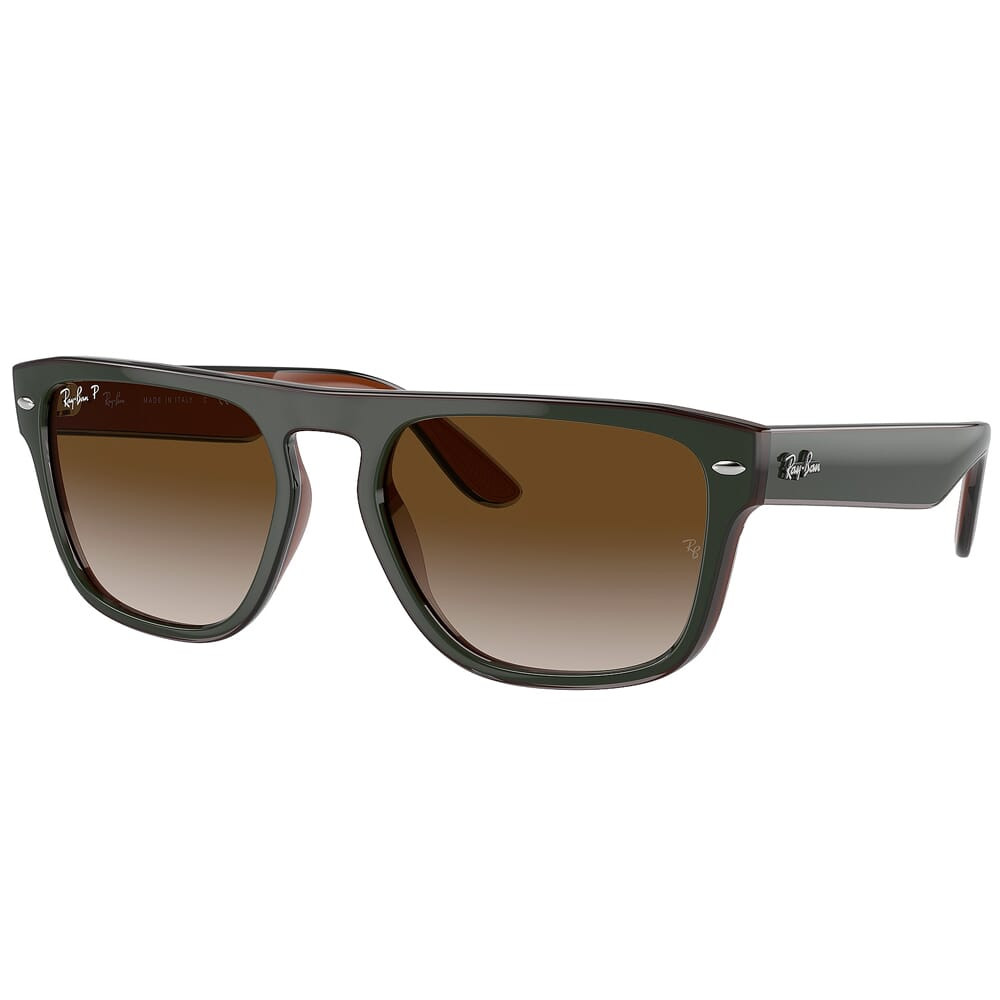 Ray-Ban 0RB4407 Green/Dark Gray/Transparent Brown Sunglasses w/Polarized Gray/Brown Gradient Lenses 0RB4407-6732T5-57 - Ray-Ban