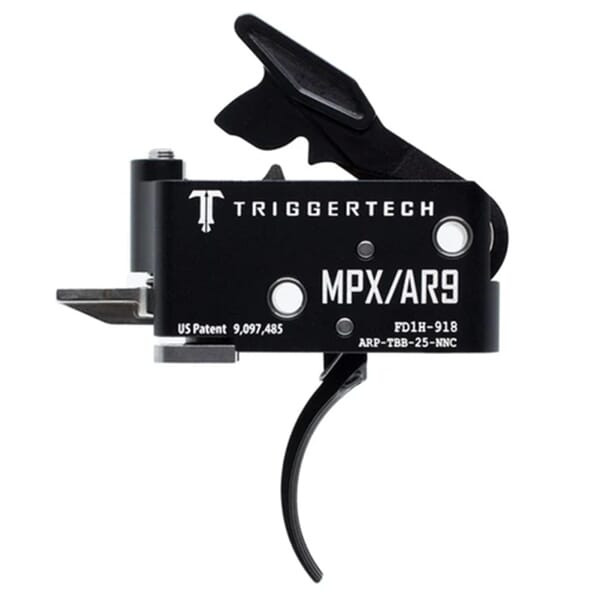 TriggerTech AR9/MPX Two Stage Blk/Blk Adaptable Curved 2.5-5.0 lbs Trigger ARP-TBB-25-NNC - TriggerTech